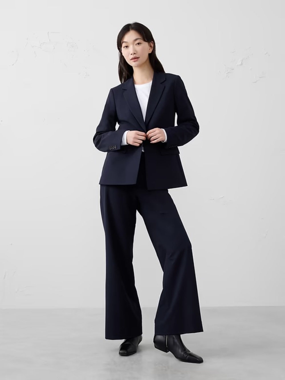 Banana Republic Factory Sculpted Black Pantsuit Set